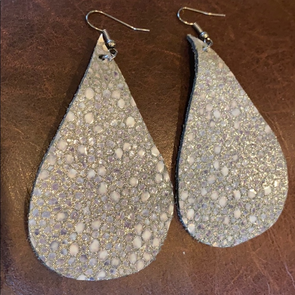 NEW Leather Teardrop Earrings